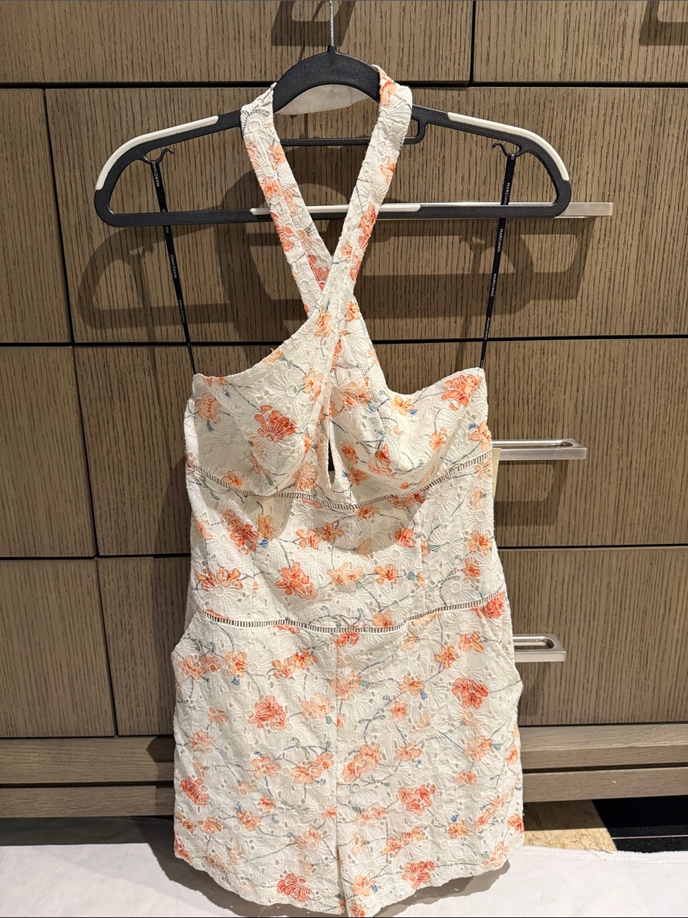 New Guess Marciano Halter Crochet Lace Floral Romper S
